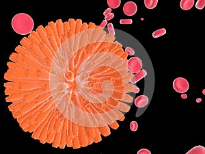 Bacterium on black background. Raster Ã¢ââ3